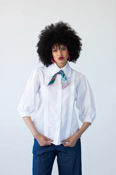 Claire Summer White Frill Shirt