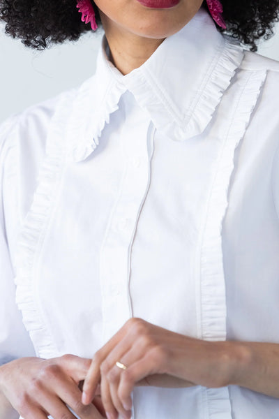 Claire Summer White Frill Shirt