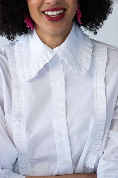 Claire Summer White Frill Shirt