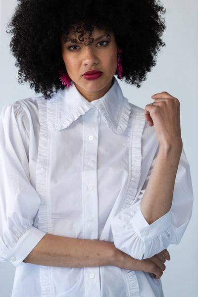 Claire Summer White Frill Shirt