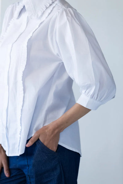 Claire Summer White Frill Shirt