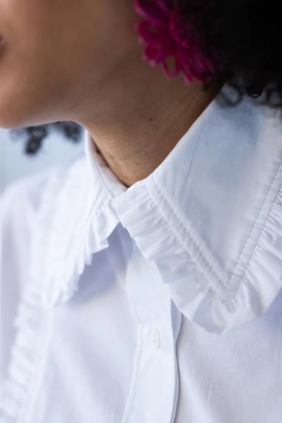 Claire Summer White Frill Shirt