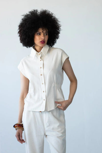 Reese Stone Shirt with Elasticated Waist