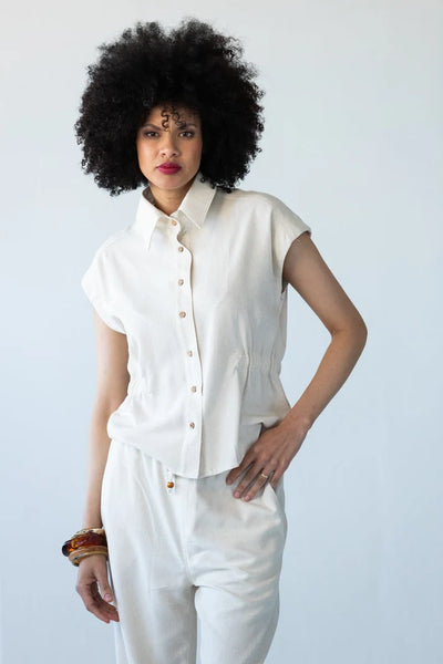 Reese Stone Shirt with Elasticated Waist