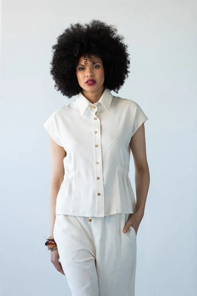 Reese Stone Shirt with Elasticated Waist