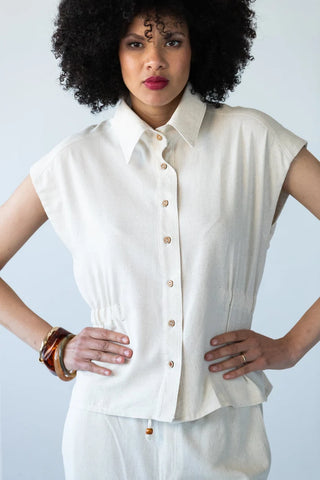 Reese Stone Shirt with Elasticated Waist