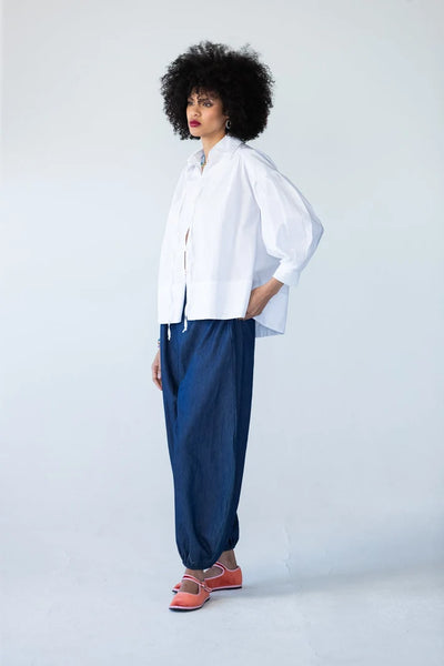 Blake Relaxed Puff Sleeve White Shirt