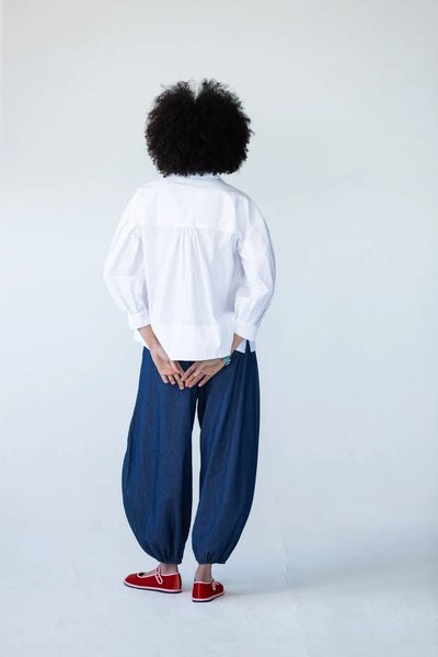 Blake Relaxed Puff Sleeve White Shirt