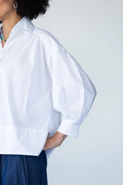 Blake Relaxed Puff Sleeve White Shirt