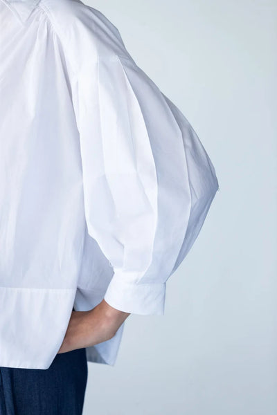 Blake Relaxed Puff Sleeve White Shirt