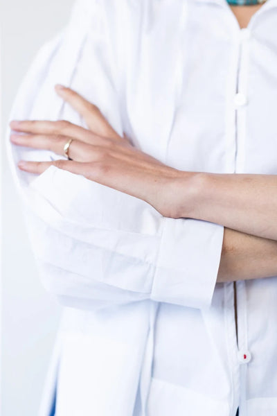 Blake Relaxed Puff Sleeve White Shirt