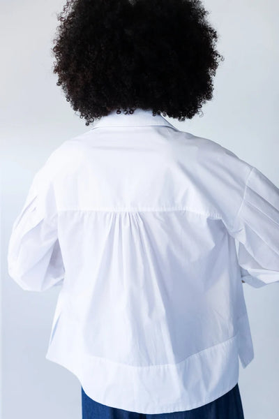 Blake Relaxed Puff Sleeve White Shirt