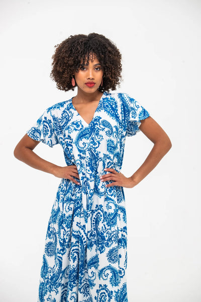 Riveria Dress - Blue Paisley