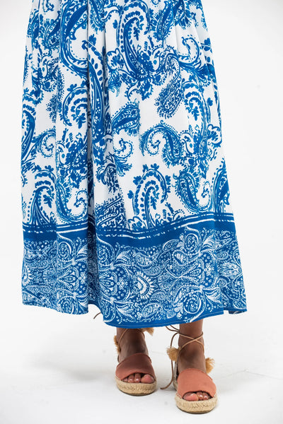 Riveria Dress - Blue Paisley