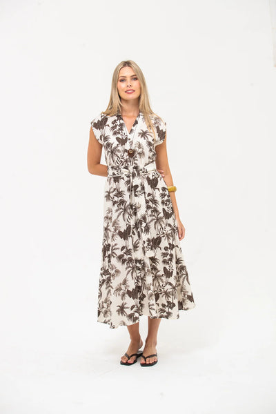 Cabo Dress - Chocolate and White