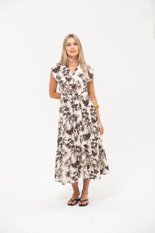 Cabo Dress - Chocolate and White