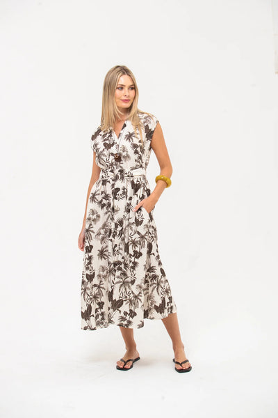 Cabo Dress - Chocolate and White