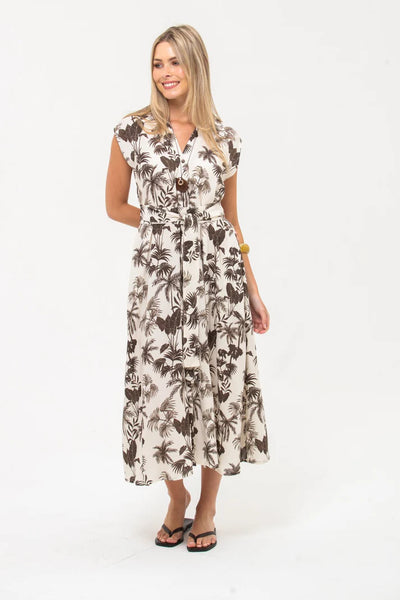 Cabo Dress - Chocolate and White