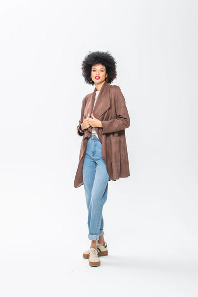 SALE Kate Waterfall Coat - Chocolate