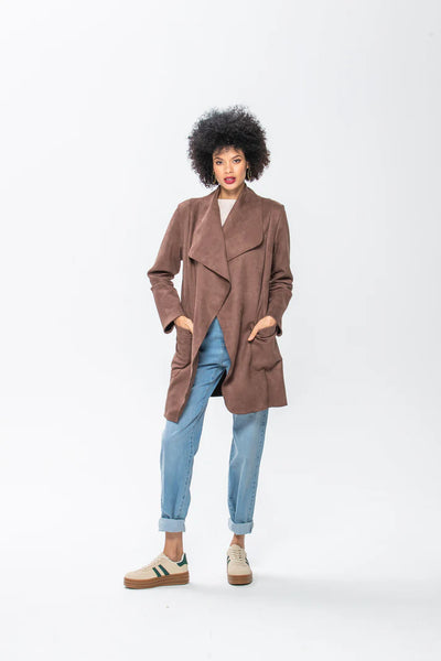 SALE Kate Waterfall Coat - Chocolate