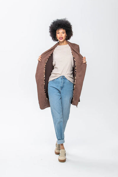 SALE Kate Waterfall Coat - Chocolate