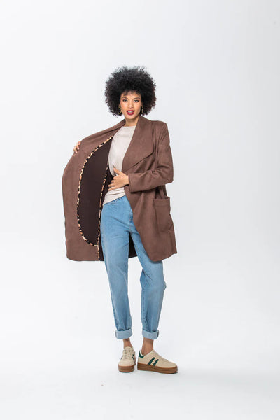 SALE Kate Waterfall Coat - Chocolate