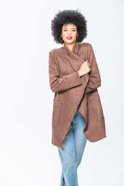 SALE Kate Waterfall Coat - Chocolate