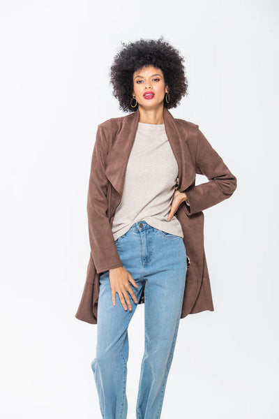 SALE Kate Waterfall Coat - Chocolate