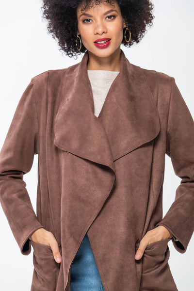 SALE Kate Waterfall Coat - Chocolate