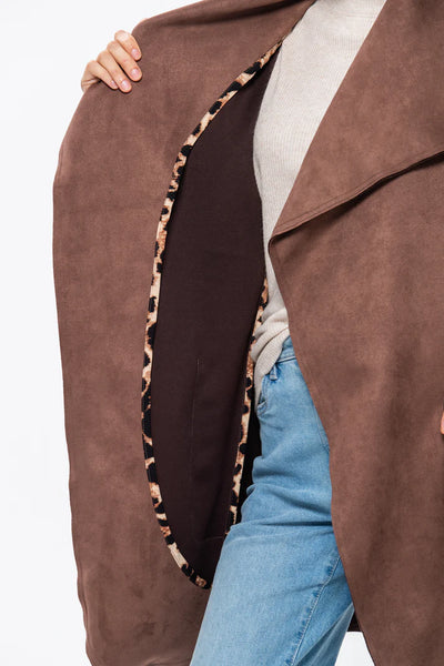 SALE Kate Waterfall Coat - Chocolate