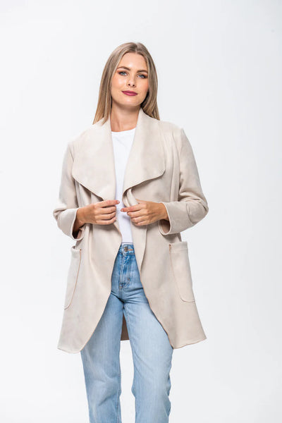 SALE Kate Waterfall Coat - Creme (ONLY IN 36 & 38)