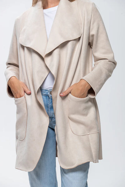 SALE Kate Waterfall Coat - Creme (ONLY IN 36 & 38)