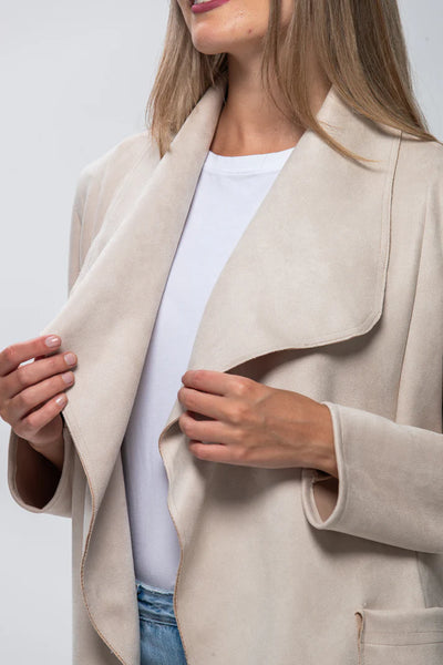 SALE Kate Waterfall Coat - Creme (ONLY IN 36 & 38)