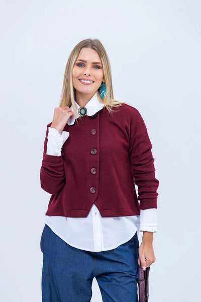 Vera Cardigan - Burgundy