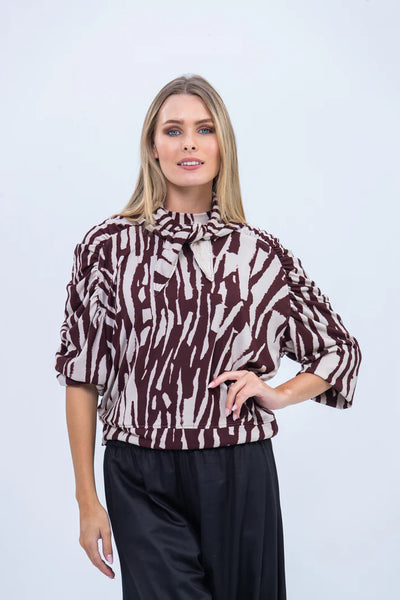 Isadora Knit - Burgundy and Creme