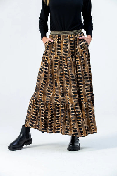 SALE Marbella Tiered Skirt - Animal Print (ONLY in 34)