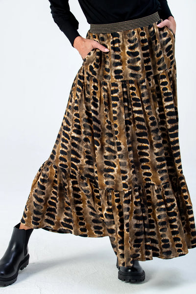 SALE Marbella Tiered Skirt - Animal Print (ONLY in 34)
