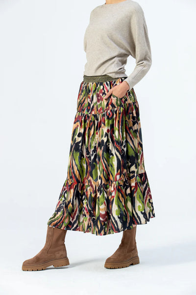 SALE Marbella Tiered Skirt - Abstract (IN 32 & 40)