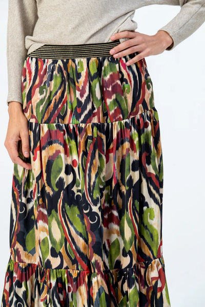 SALE Marbella Tiered Skirt - Abstract (IN 32 & 40)