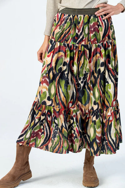SALE Marbella Tiered Skirt - Abstract (IN 32 & 40)