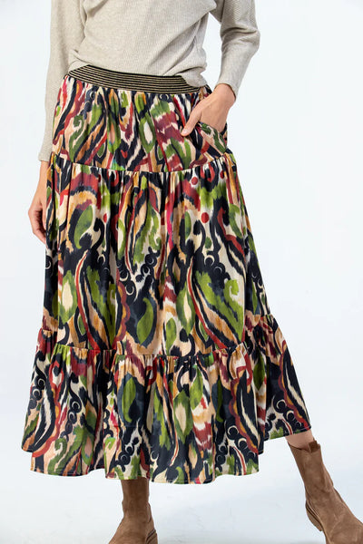 SALE Marbella Tiered Skirt - Abstract (IN 32 & 40)