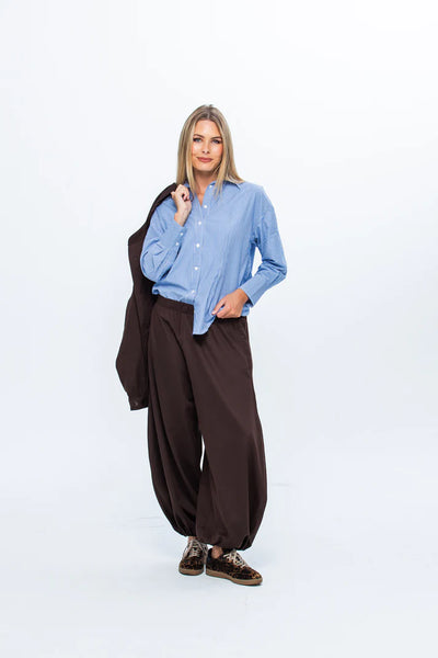 Hepburn Winter Shirt - Blue & White Stripe