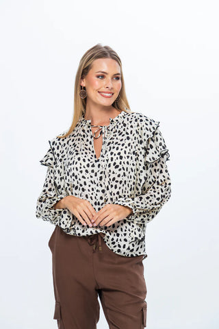 Bardot Winter Shirt - Creme & Black