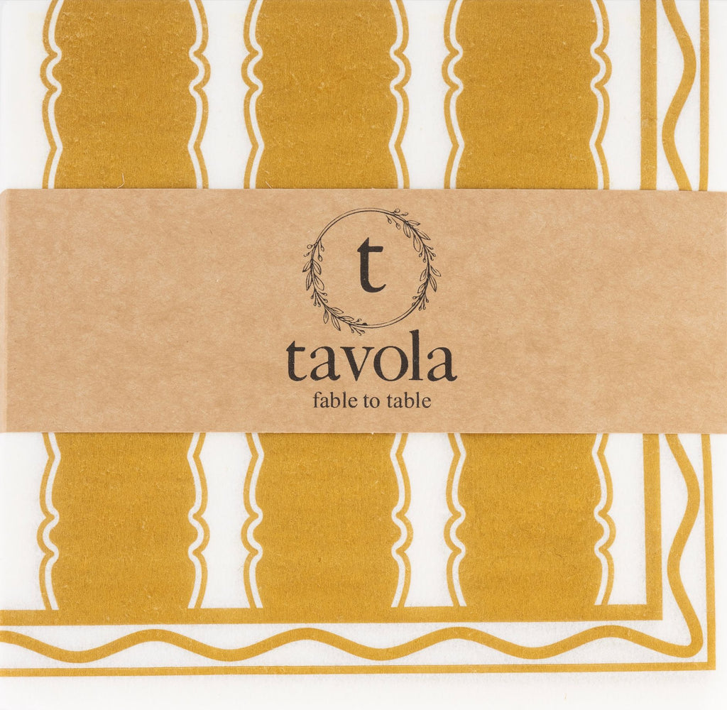 Tavola Biodegradable napkins - Stripe Gold