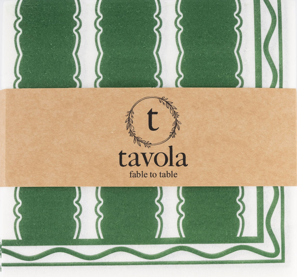 Tavola Biodegradable napkins - Stripe Green