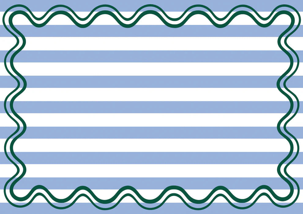 Paper Placemats - Blue Wave Stripe