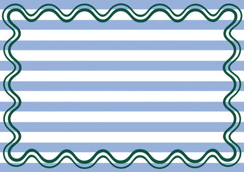 Paper Placemats - Blue Wave Stripe