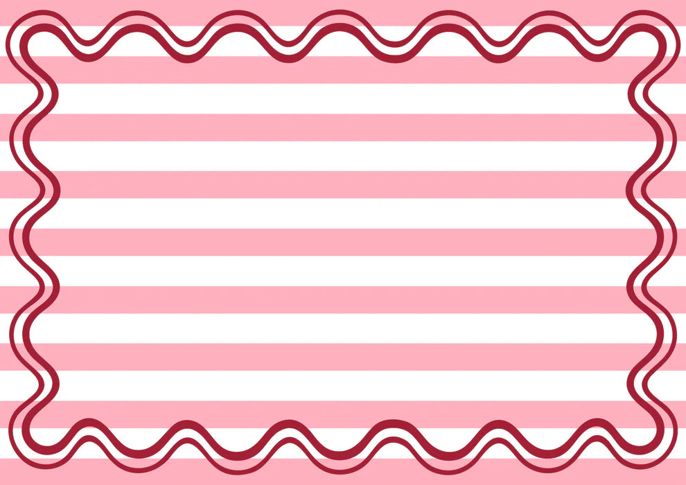 Paper Placemats - Red Wave Stripe