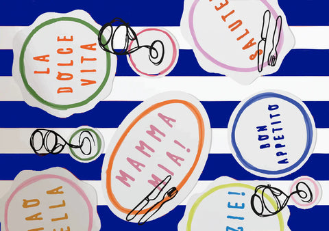 Paper Placemats - Matt blue Mama Mia