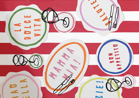 Paper Placemats - Matt red Mama Mia